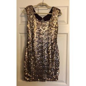 Aidan Mattox sequin scoop neck dress